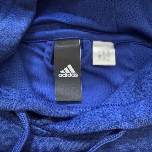 Adidas Men's Blue Fleece Pullover Hoodie - Picture 4 of 5